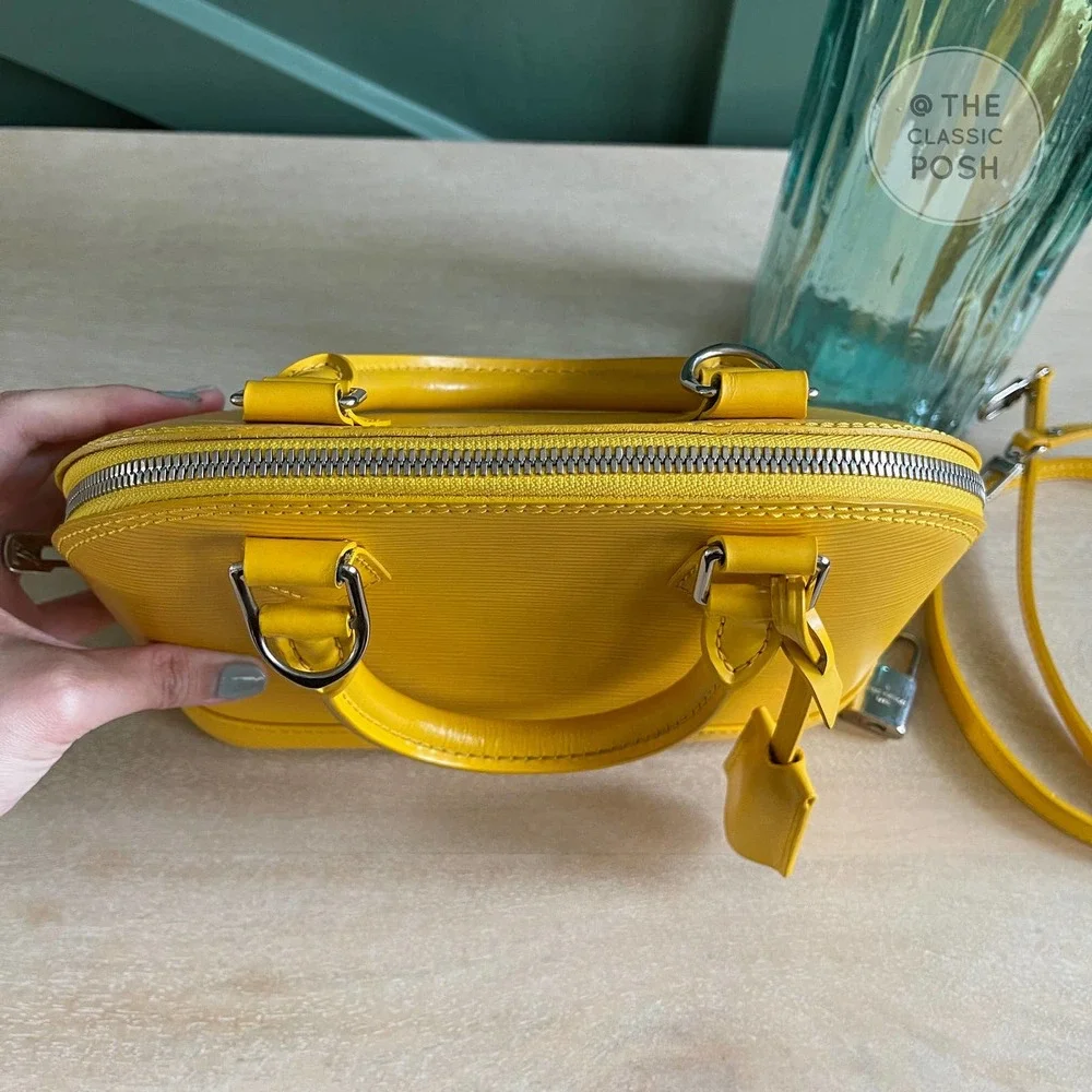 ❌SOLD❌Louis Vuitton BB Alma EPI Citron Yellow Leather Crossbody Bag - Picture 13 of 15